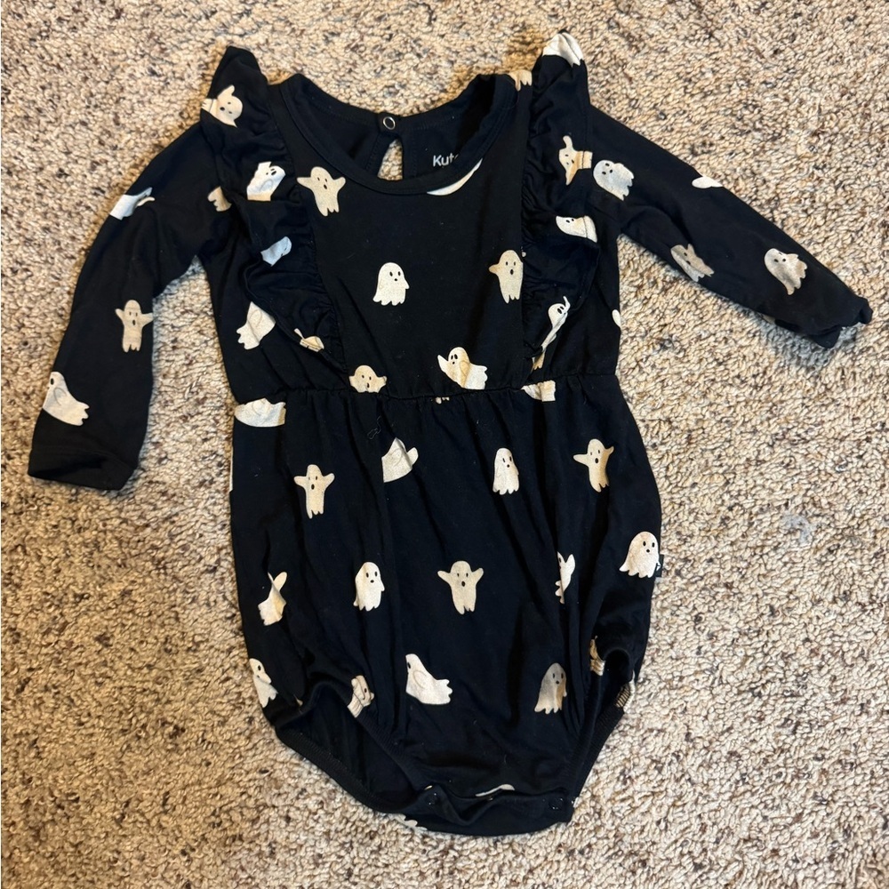 Kyte BABY Boo Black Baby Bubble Romper 6-12 months